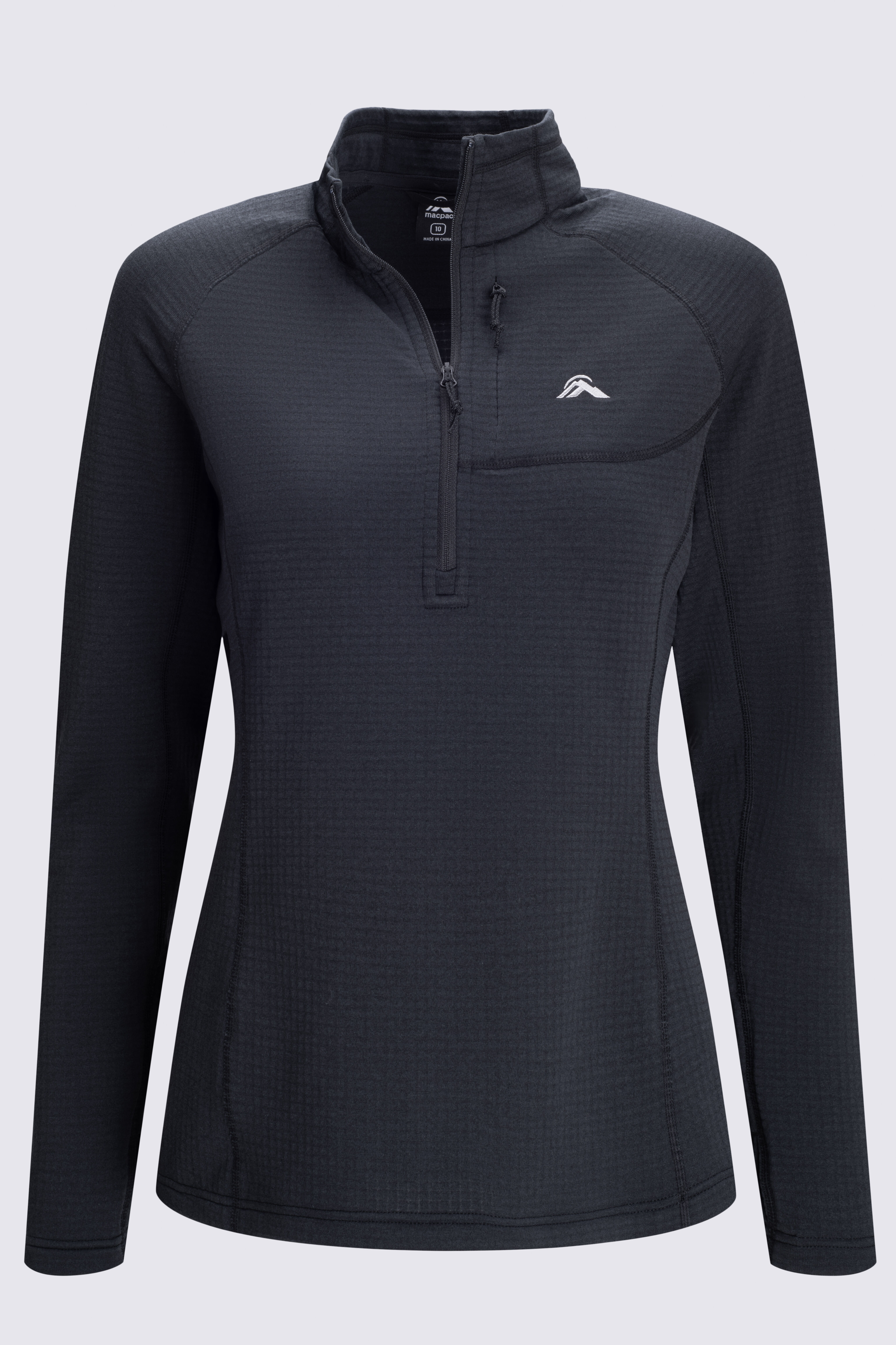 black fleece half zip pullover