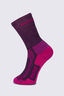 Macpac Kids' Hiking Sock, Black Plum/Festival Fuchsia, hi-res