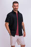 Macpac Men's Linen Short Sleeve Shirt, Black, hi-res