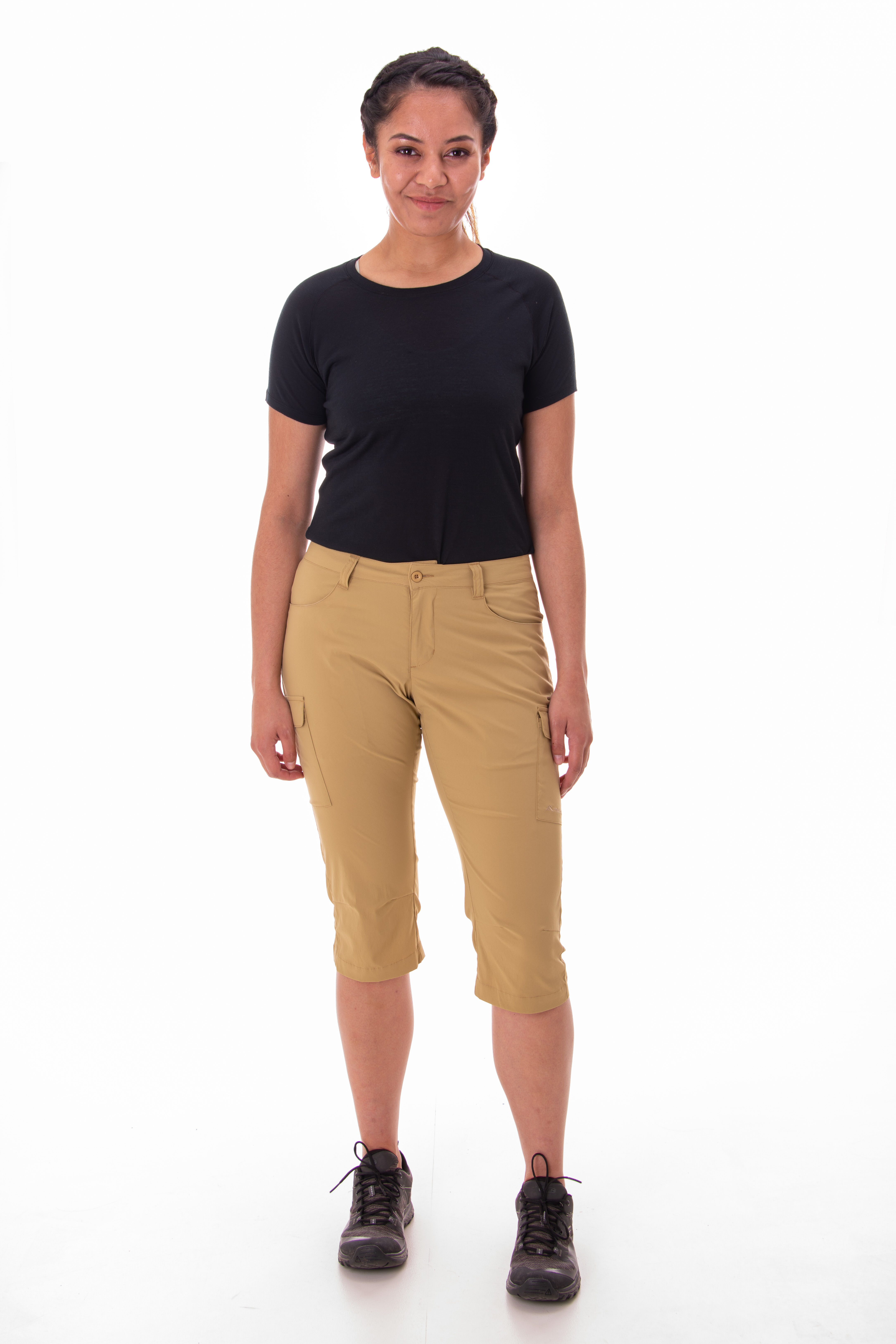 Women Drawstring Sports Cargo Three Quarter 3/4 Length Crop Pants Capri  Trousers | eBay
