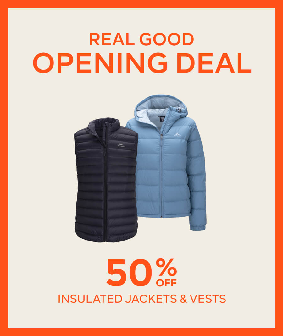 50% INSULATED JACKETS & VESTS.